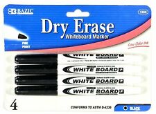 4 Dry Erase White Board Markers Fine Point Tip Black Color New Free Shipping