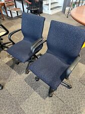 Steelcase Protage Conference Room Chairs In Blue Multi- Color Fabric Finish