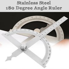 Stainless Steel 180 Protractor Angle Meter Measuring Ruler Rotary Mechanic Tool
