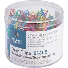 Vinyl-coated Small Gempaper Clips Assorted Colors 500pack - 1 Pack Bsn01605