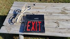 Vintage Industrial Exit Sign Light Emergi-lite Works Emergency Exit Heavy Metal