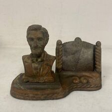 Vintage 1940s Abraham Lincoln Bronze Metal Perpetual Desk Calendar