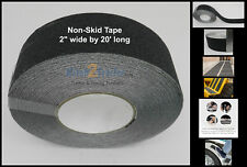2 X 20 Non Skid Tape Black Roll Safety Anti Slip Sticker Grip Safe Grit
