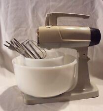 Vintage Early 70s Sunbeam Mix Master 12 Speed Counter Top Mixer And Bowls