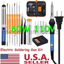 60w Electric Soldering Iron Welding Gun Tool Kit Solder Wire Desoldering Pump Us