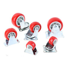 Various Types And Sizes Red Pu Caster Rubber Wheels For Trolley Dolly Cart