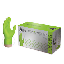 1st Choice Premium Green Nitrile Disposable Gloves 6 Mil Diamond Texture 100box