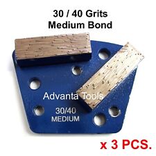 3pk Trapezoid Htc Style Grinding Shoe Disc Plate - Medium Bond - 3040 Grit