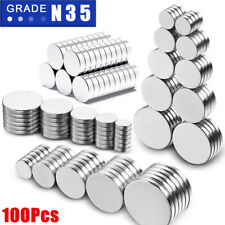 100pcs Neodymium Magnets Round Disc N35 Strong Rare Earth Thin Tiny Small Large