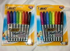 New Lot Of 2 Bic Mark It Permanent Markers 8 Pack Fine Assorted Colors