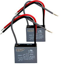 2-pack Hqrp Replacement Capacitor For Hampton Bay Fan 1uf2uf 3-wire Cbb61