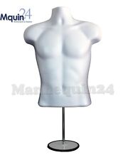 New Male Mannequin Form Standtorso Men Display Trade Show Pant T-shirt -white