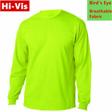 Hi Vis T Shirts High Visibility Safety Work Neon Green Sports Wear Long Sleeve
