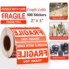 Rolls 2x3 Fragile Stickers Handle With Care Thank You Mailing Labels 500roll