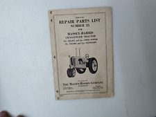 Vintage Massey Harris Service Repair Parts List Challenger Tractor 35 Twin Power