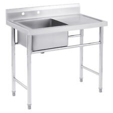 Nsf Commercial Utility Prep Sink Stainless Steel 1 Compartment Drainboard