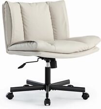 Armless Desk Chair Office Chair With Wheels Pu-leather Desk Chair Modern