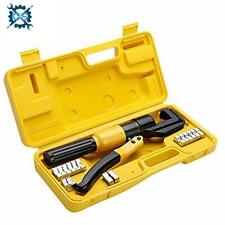 10 T Hydraulic Crimper Crimping Tool Wire Battery Cable Lug Terminal W 8 Dies
