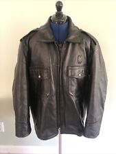 Taylors Leatherwear Black Chicago Cowhide Leather Police Jacket Crop Size 46