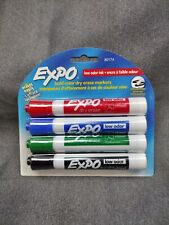 Expo Low Odor Chisel Tip Dry Erase Markers 4 Colored Markers 80174 - New