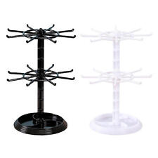 Rotating Metal 2-tier Stand Rack Jewelry Necklace Keyring Display Holder