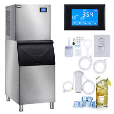 400lb24h Commercial Ice Maker Machine With 280lb Storage Bin Lcd Touch Panel