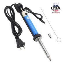 110v Electric Vacuum Solder Sucker Pump Desoldering Gun Welding Iron Tools Blue