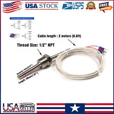 Temperature Sensor Probe Pt100 Probe Sensor 12in Thread With Lead Wire -50-250c