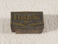 Vintage Wood Brass Metal Letterpress Advertising Printing Press Block
