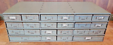 Vintage 22 Drawer Metal Parts Cabinet - 17 Deep 2 Sizes Drawers Wsome Dividers