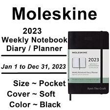 Moleskine 2023 Weekly Notebook Planner Pocket Soft Cover Black