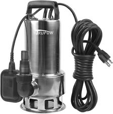 1.5hp 110v Submersible Sewage Drain Flood Stainless Steel Cleandirty Water Sump