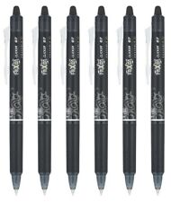 Pilot Frixion Clicker Erasable Black Gel Ink Pens Fine 0.7mm Retractable 6 Pc