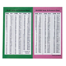 Pt Chart R22 R-410a Laminated Pocket Aid Pressure Temperature 34-3400-02