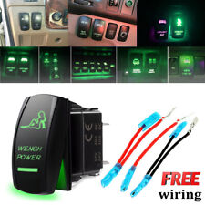 Green Led Winch Power Toggle Rocker Switch For Car Truck Boat Atv Utv 12v 5 Pin