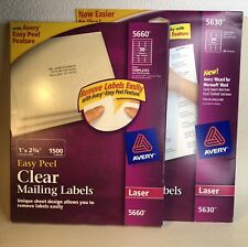 Avery 1 X 2-34 Easy Peel Laser Address Labels 61 Sheets 5660 20 Sheets 5630