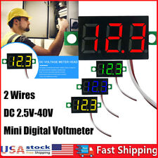 2 Wires Dc 2.5v-40v Mini Digital Voltmeter 0.28 Inch Led Display Voltage Meter