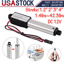 Electric Micro Linear Actuator 12v 1.2 2 3 4 Stroke Fast Speed Up To 6inchs