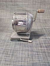 Boston Pencil Sharpener Vacuum Mount Silver And Putty 8 Hole Crank Works Vintage