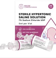 Base Labs Sterile Hypertonic Saline Solution 25 Vials 5ml For Inhalation 1125