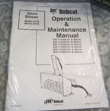 Bobcat 2118 2418 Snow Blower Skidsteer Attachment Operation Maintenance Manual