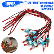 10 Pcs Spst Mini Toggle Switch Wires Onoff 2 Position 6a 125vac Boatcartruck