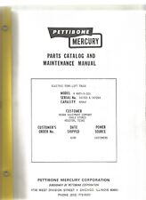 Pettibone Model A 4001-s-323 Electric Fork Lift Parts Maintenance Manual