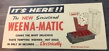 Classic Original 1960s Advertising Sign Weena- Matic Electric Hot Dog Cooker
