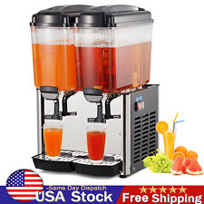 36l Commercial Cold Beverage Juice Dispenser 2 Tanks With Thermostat Controller