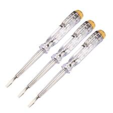 3pcs Voltage Tester Ac 100-500v With 3mm Slotted Screwdriver With Clip For Cir