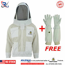 3 Layer Beekeeping Jacket Bee Outfit Ventilated Protective Astronaut Veil Hat-01