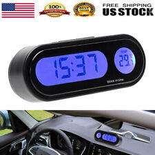 Car Lcd Digital Led Electronic Clock Time Thermometer With Backlight Us