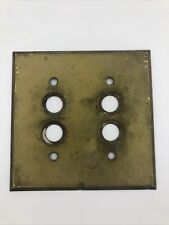 Vintage Brass 2 Gang Push Button Light Switch Wall Box Cover