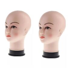 2 Pieces Female Mannequin Bald Head For Wig Hats Sunglass Scarves Display Form